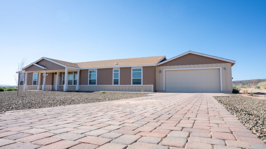 Exterior of a modern manufactured home