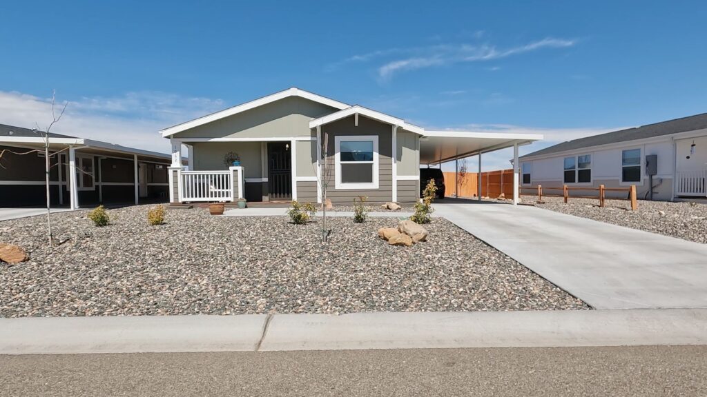 Exterior of a modern manufactured home