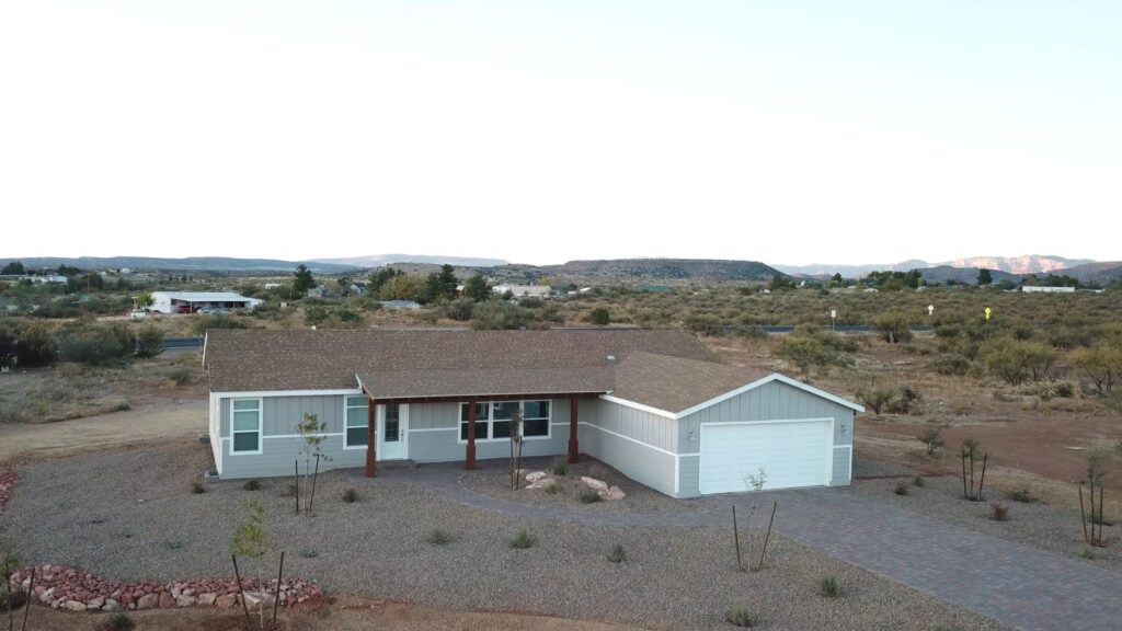Exterior of a modern manufactured home