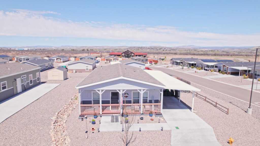 Exterior of a modern manufactured home
