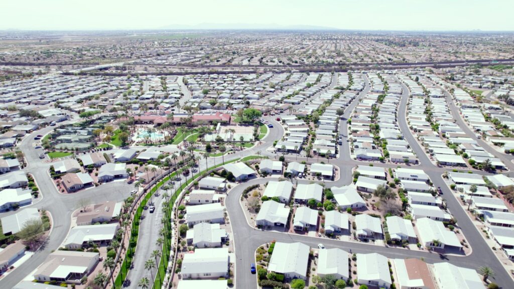 Exterior of a modern Arizona manufactured home community