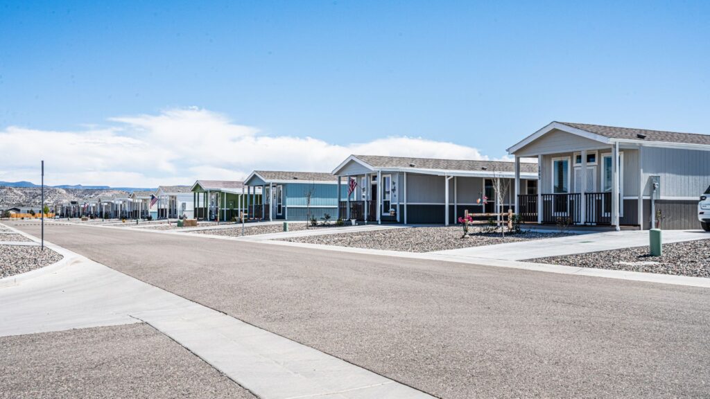 Exterior of a modern Arizona manufactured home community